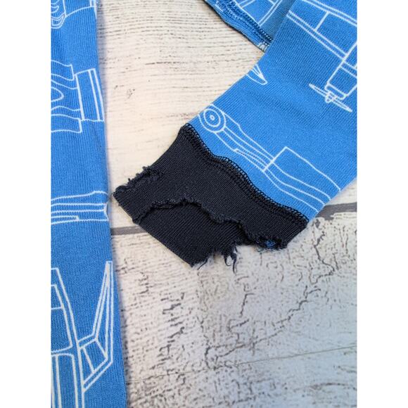 5 Hanna Andersson Blueprint Long John Pajamas - Picture 4 of 9